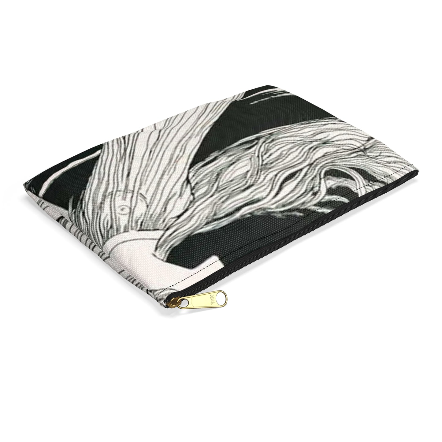 Witzel-210 - Art nouveau public domain image Large Organizer Pouch with Black Zipper