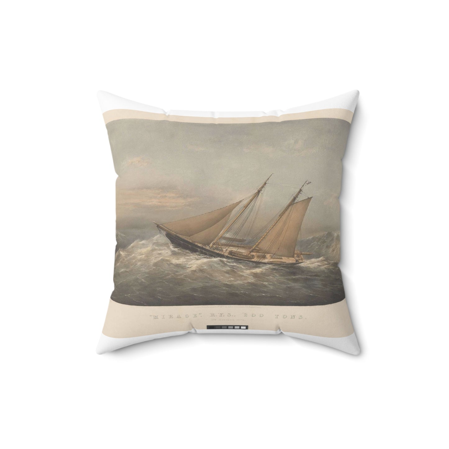 Mirage, R.Y.S., 200 Tons. 5th October 1872 RMG PY8772 Decorative Accent Square Pillow