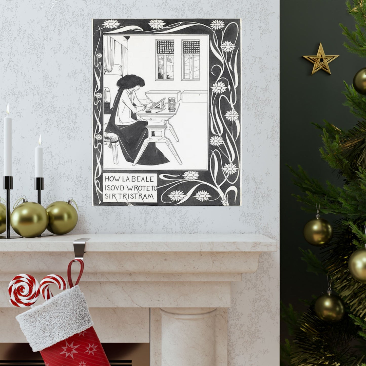 How la Beale Isoud wrote to Sir Tristram High Quality Matte Wall Art Poster for Home, Office, Classroom