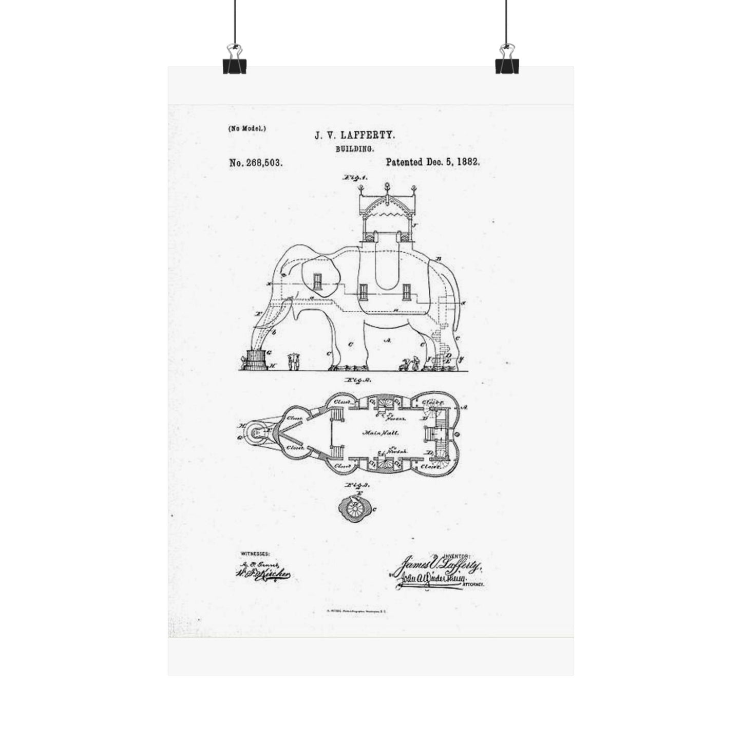 Patent Drawing of Engine - Lucy-USpatent268503 1882 Public domain image High Quality Matte Wall Art Poster for Home, Office, Classroom