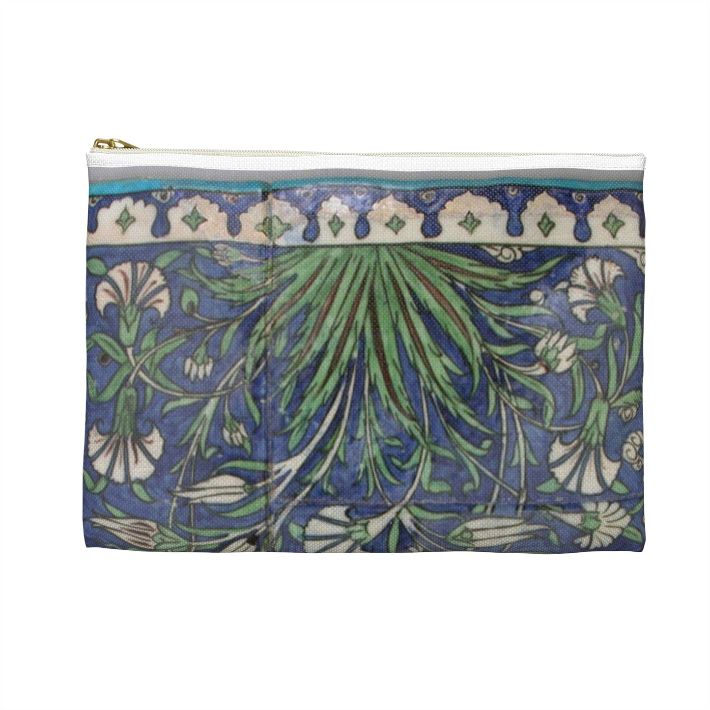 Tile Panel, 15th century - Public domain photo of museum object Large Organizer Pouch with Black Zipper