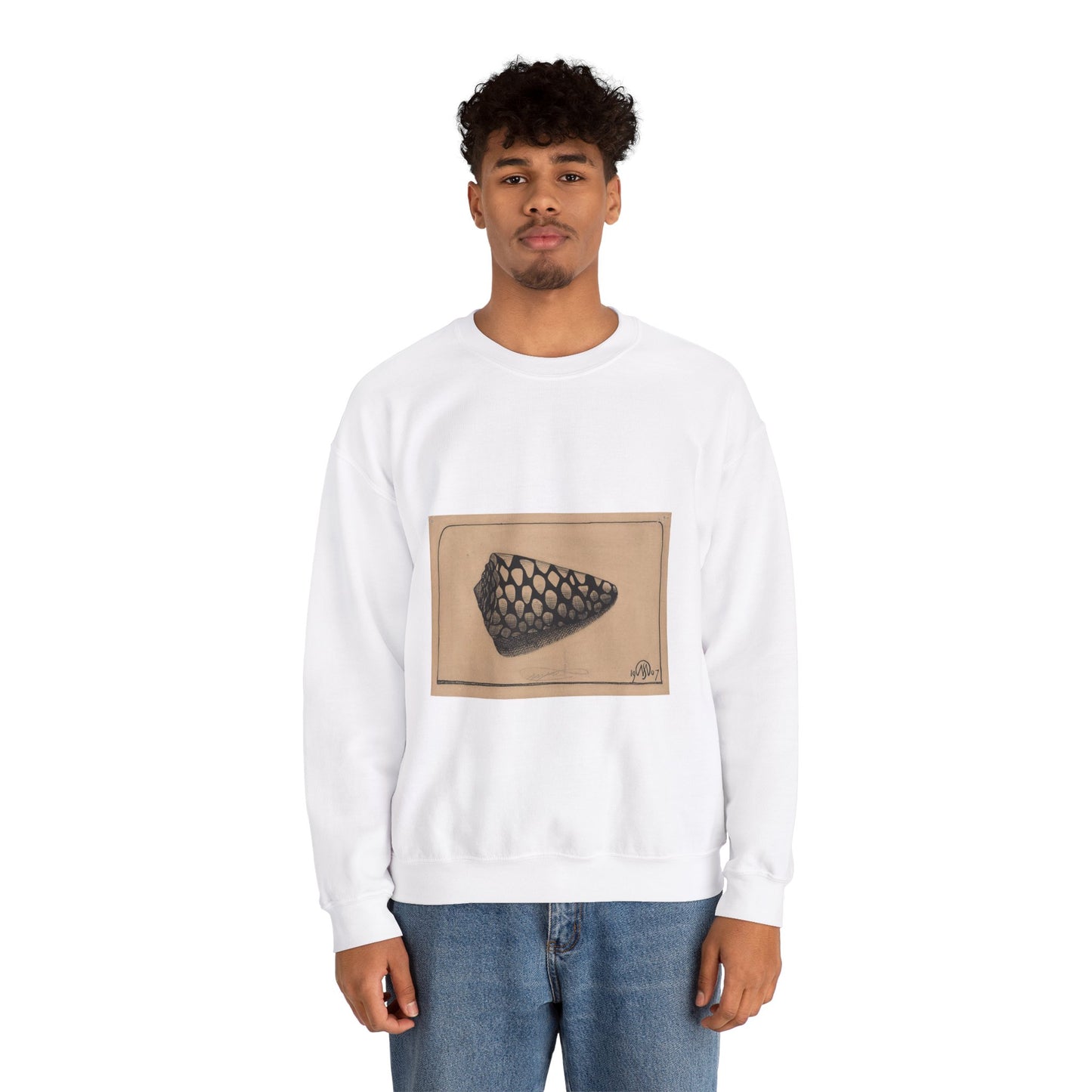 Samuel Jessurun de Mesquita - Schelp, naar rechts White Heavy Blend Adult Crew Neck SweatShirt