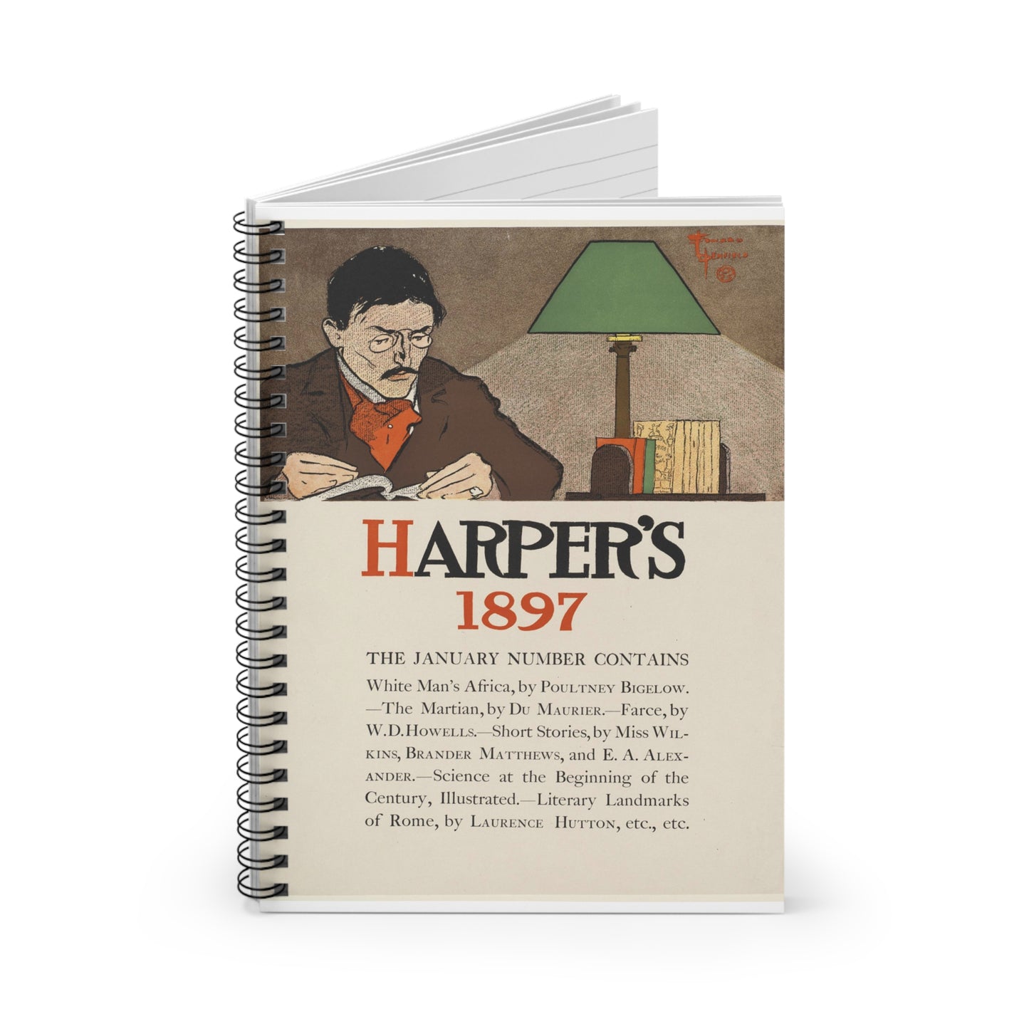 Edward Penfield - Harper's 1897, Art Nouveau poster Spiral Bound Ruled Notebook with Printed Cover