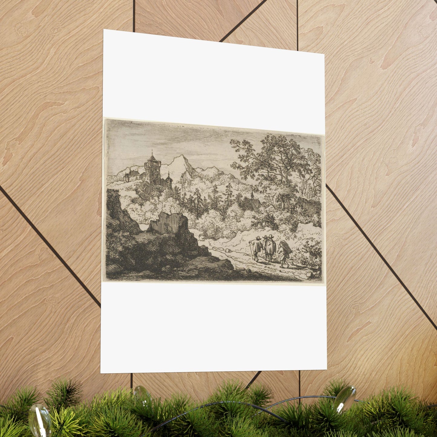 The Three Men and the Porter - Public domain dedication. Metropolitan Museum of Art image. High Quality Matte Wall Art Poster for Home, Office, Classroom