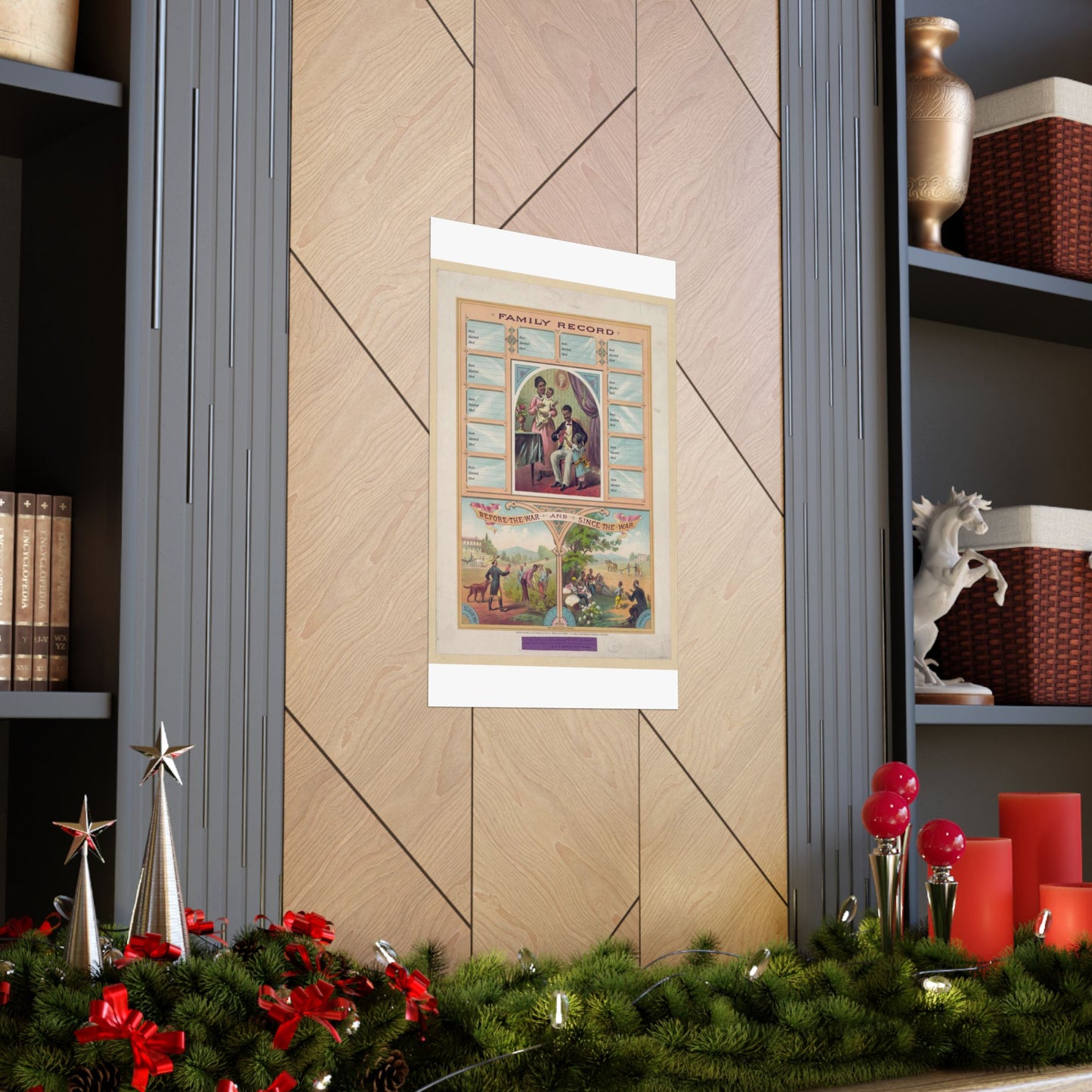 Family record. Before the war and since the war / Krebs Lithographing Company, Cincinnati. High Quality Matte Wall Art Poster for Home, Office, Classroom