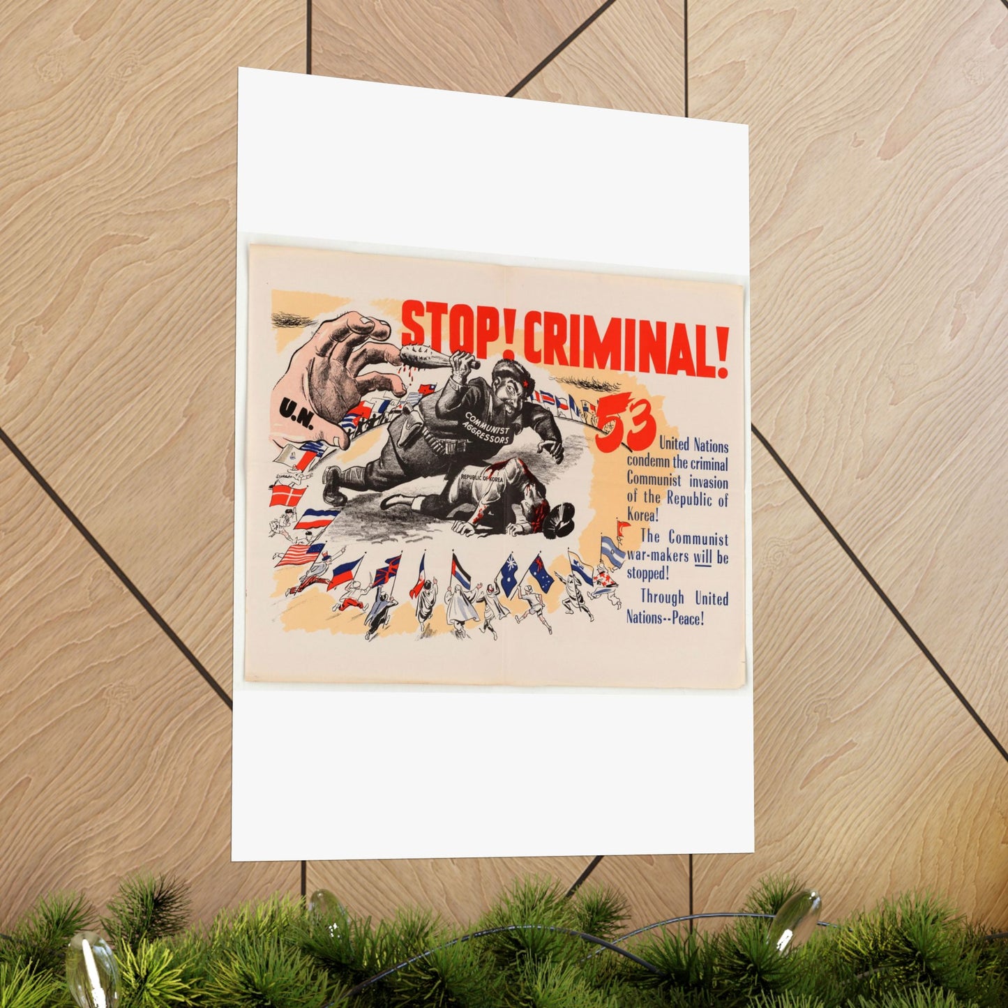 Stop Criminal!, Cold War American Propaganda poster High Quality Matte Wall Art Poster for Home, Office, Classroom