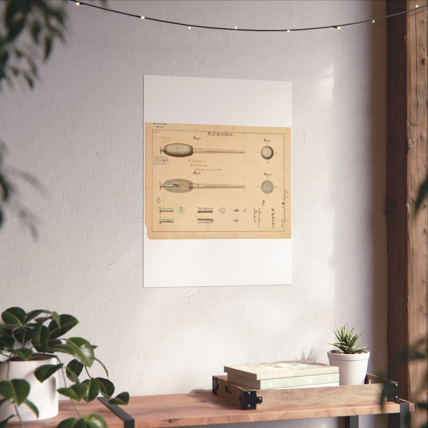 Patent Drawing of Engine - Drawing of Hand Grenade Public domain image High Quality Matte Wall Art Poster for Home, Office, Classroom