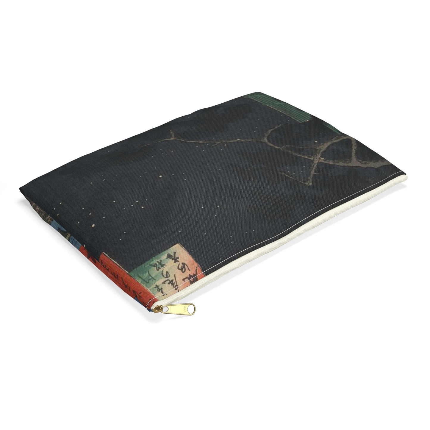 Gajō icchō, Andō Hiroshige - Public domain portrait drawing Large Organizer Pouch with Black Zipper