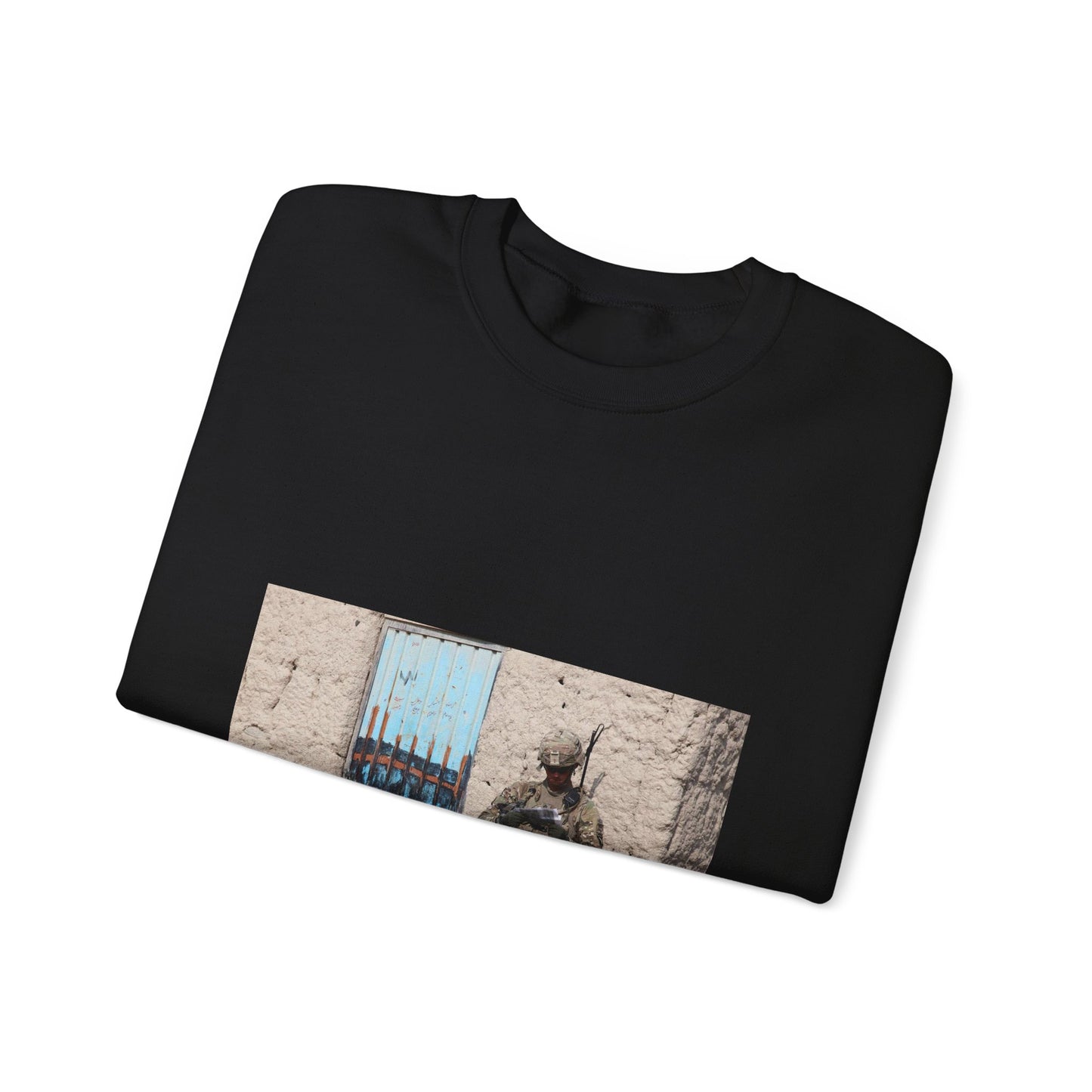 U.S. Army Sgt. Keith Keller, a combat engineer assigned Black Heavy Blend Adult Crew Neck SweatShirt