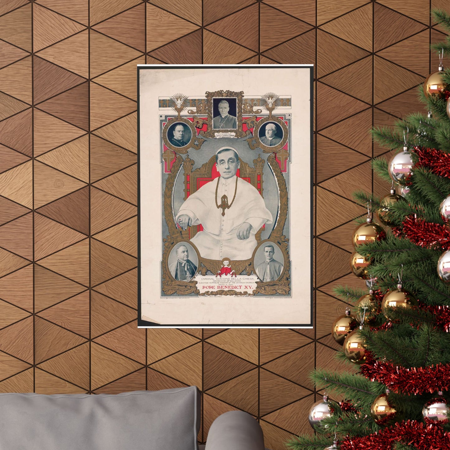 Pope Benedict XV: Cardinal Giacomo Della Chiese, Archbishop of Bologna, Elected Supreme Pontiff of the Catholic Church, September 3, 1914 High Quality Matte Wall Art Poster for Home, Office, Classroom