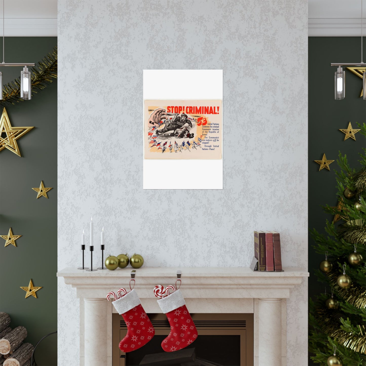 Stop Criminal!, Cold War American Propaganda poster High Quality Matte Wall Art Poster for Home, Office, Classroom