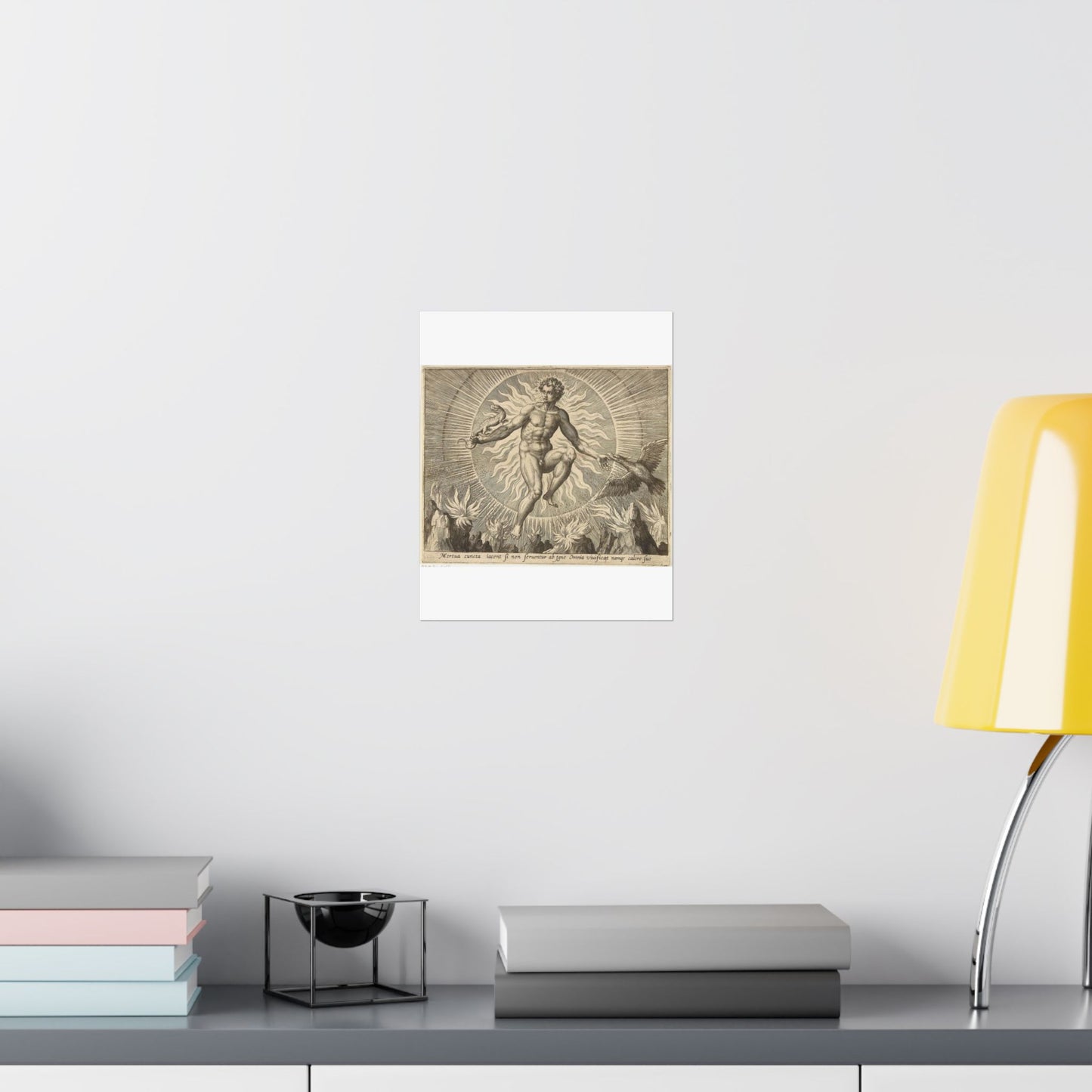 Adriaen Collaert - Vuur - Engraving, Public domain image High Quality Matte Wall Art Poster for Home, Office, Classroom