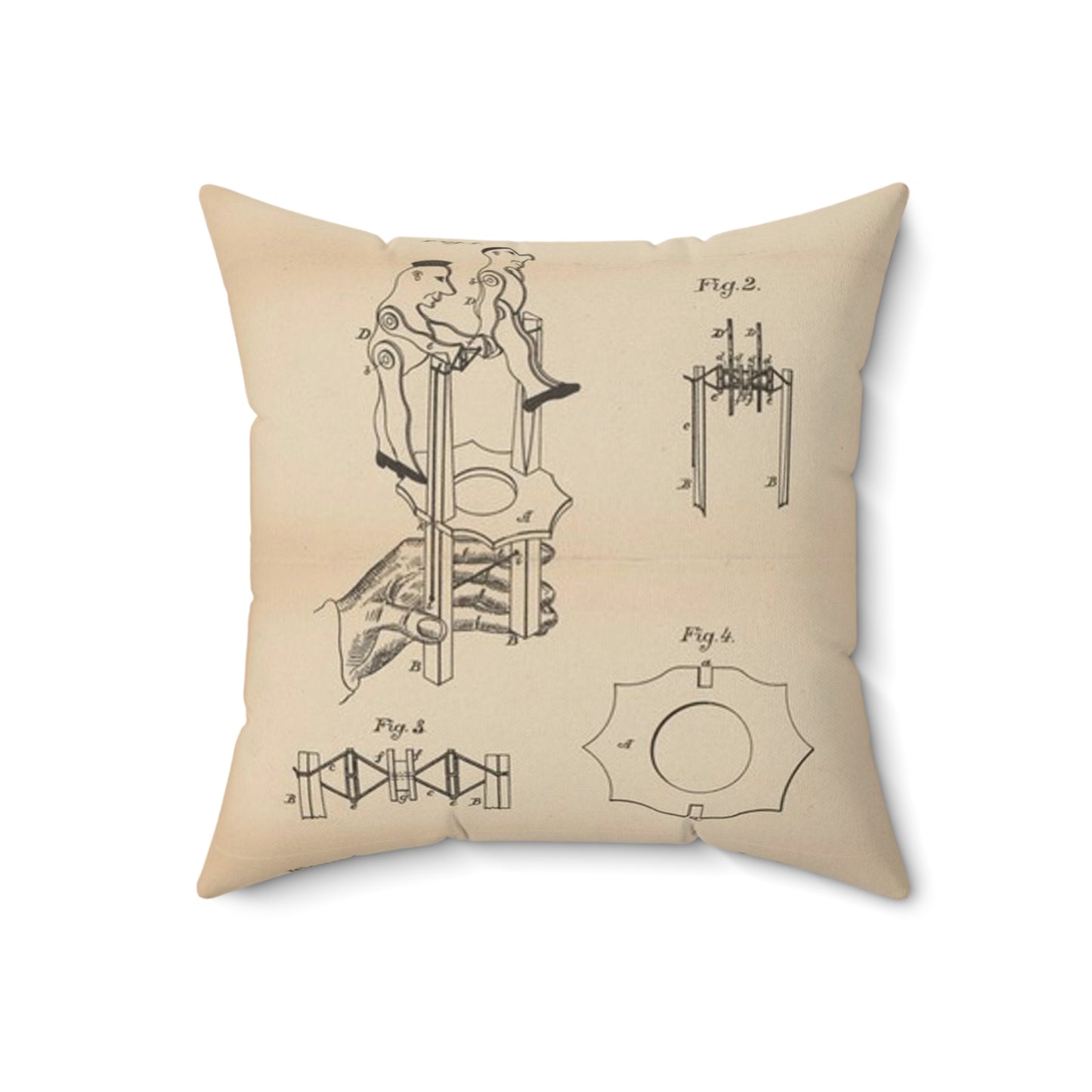 Patent drawing - for a Toy Gymnast Public domain image Decorative Accent Square Pillow