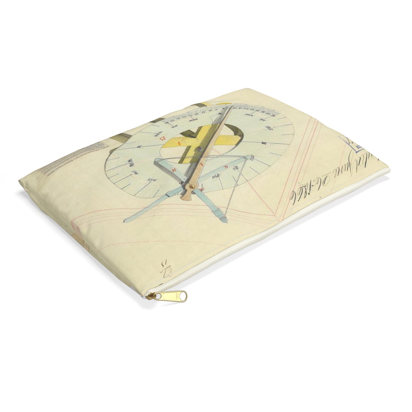 Patent drawing - Drawing of Marine Compasses Public domain image Large Organizer Pouch with Black Zipper