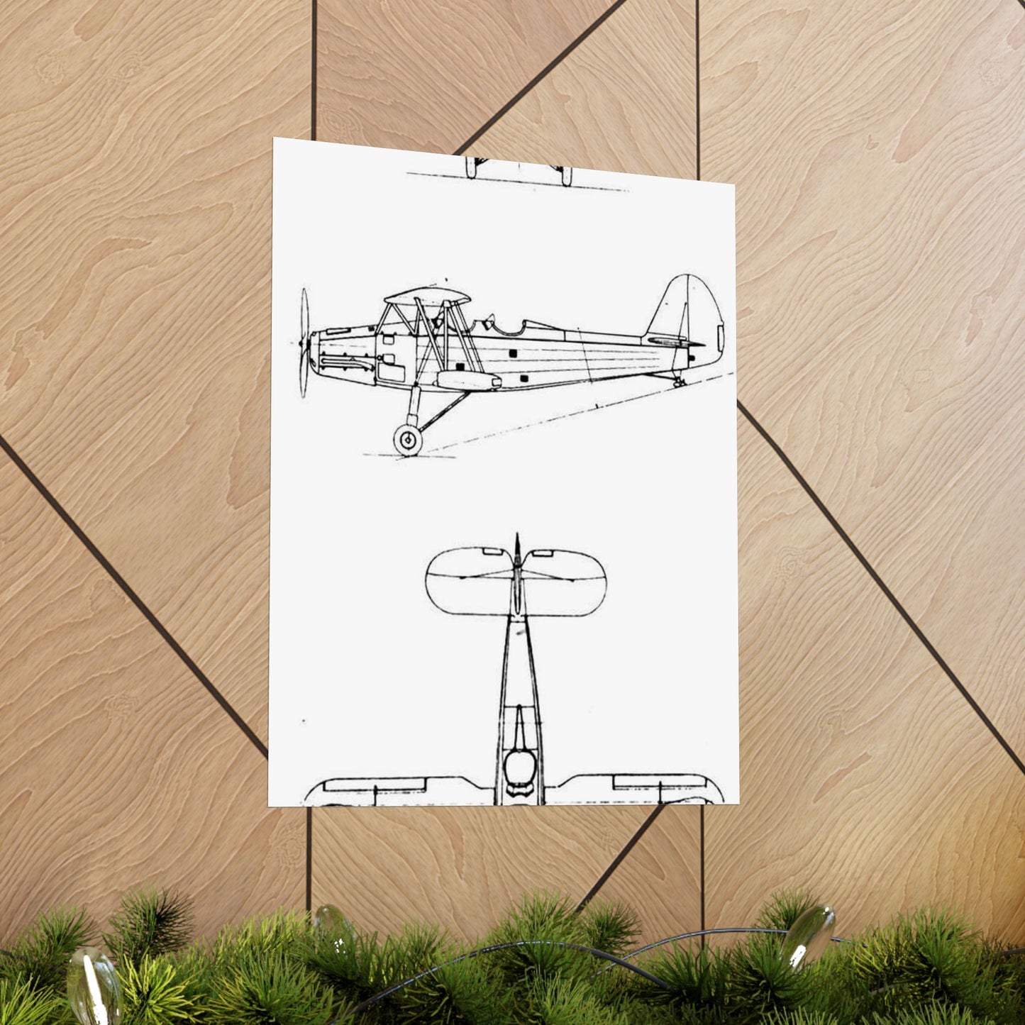Patent drawing - Gotha Go.145 3-view L'Aerophile August 1937 Public domain image High Quality Matte Wall Art Poster for Home, Office, Classroom