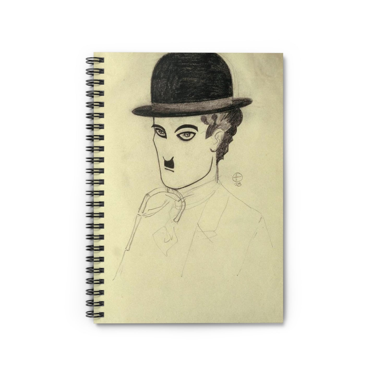 ChaplinSchlesinger - Drawing. Public domain image. Spiral Bound Ruled Notebook with Printed Cover