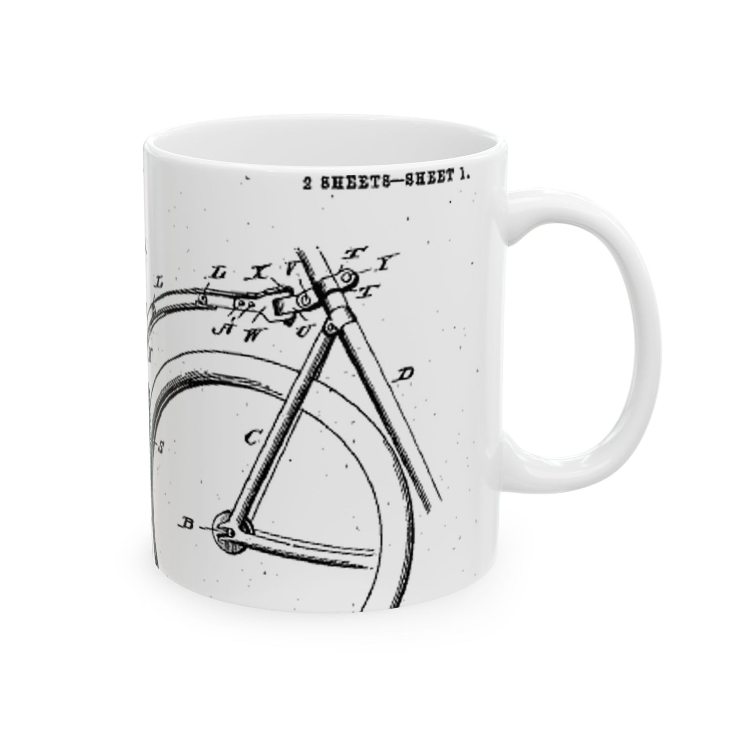 Patent Drawing of Engine - Bicycle Trailer Patent (1903) Public domain image Beautiful Novelty Ceramic Coffee Mug 11oz