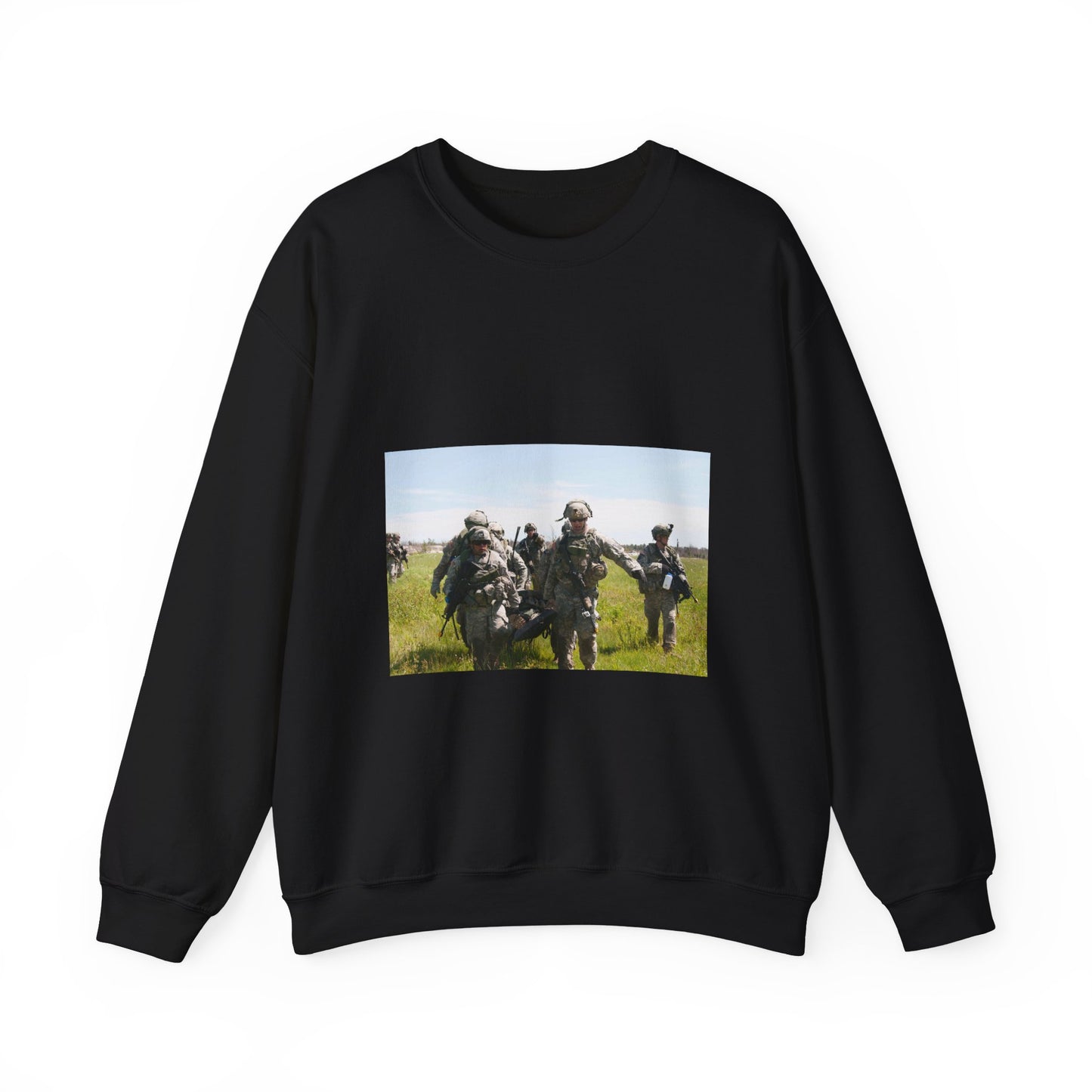 U.S. Army Sgt. Sean Fernandes (right), team leader, Black Heavy Blend Adult Crew Neck SweatShirt