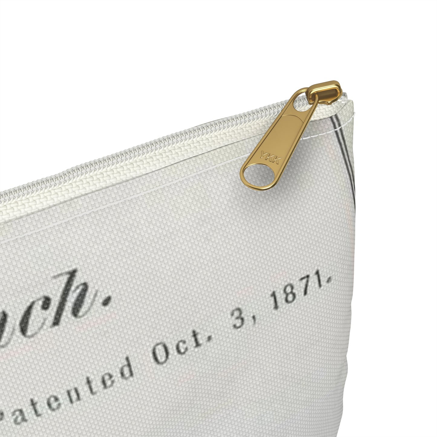 Patent Drawing of Engine - for J. Gates' Monkey Wrench Public domain image Large Organizer Pouch with Black Zipper