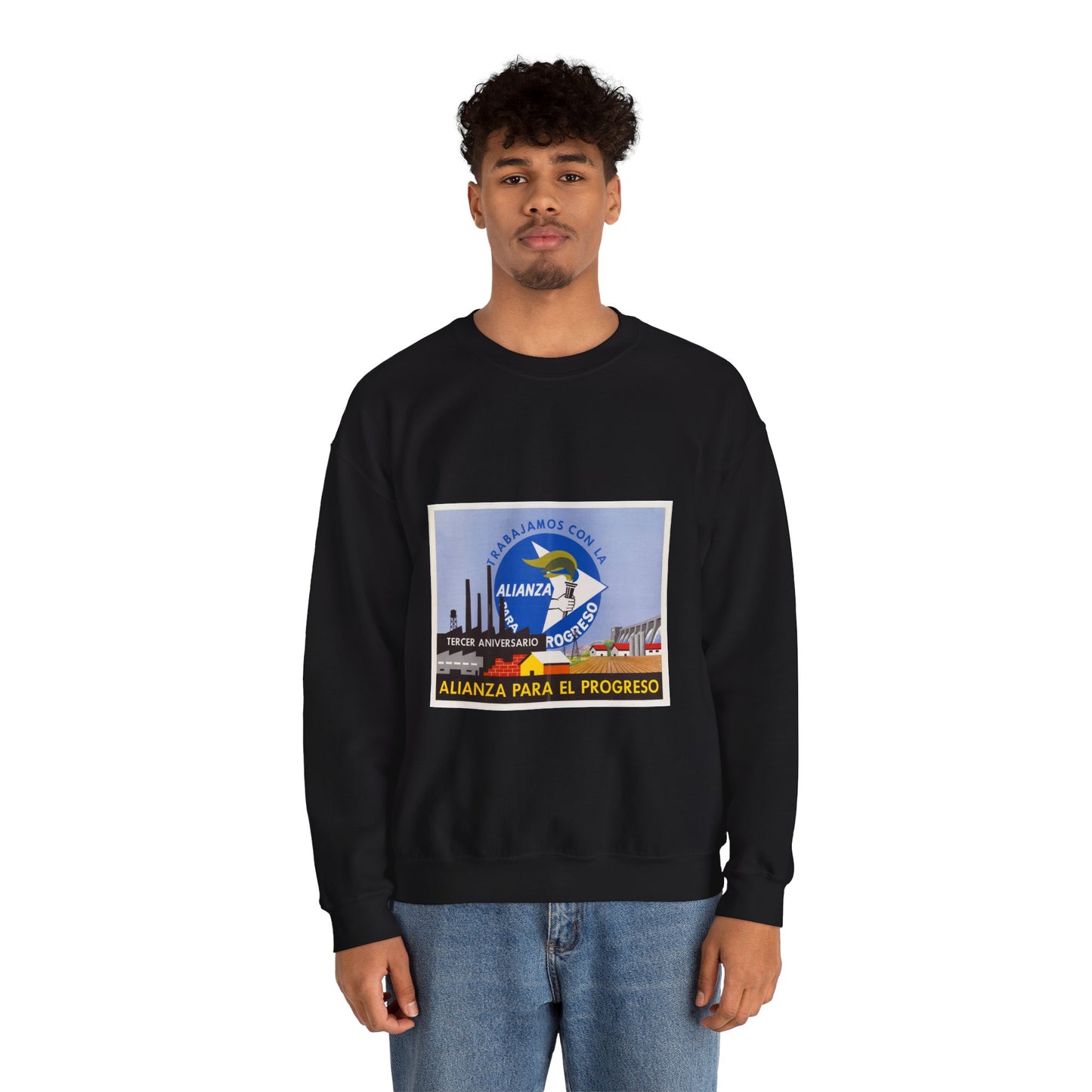 Alliance Posters, Cold War American Propaganda poster Black Heavy Blend Adult Crew Neck SweatShirt