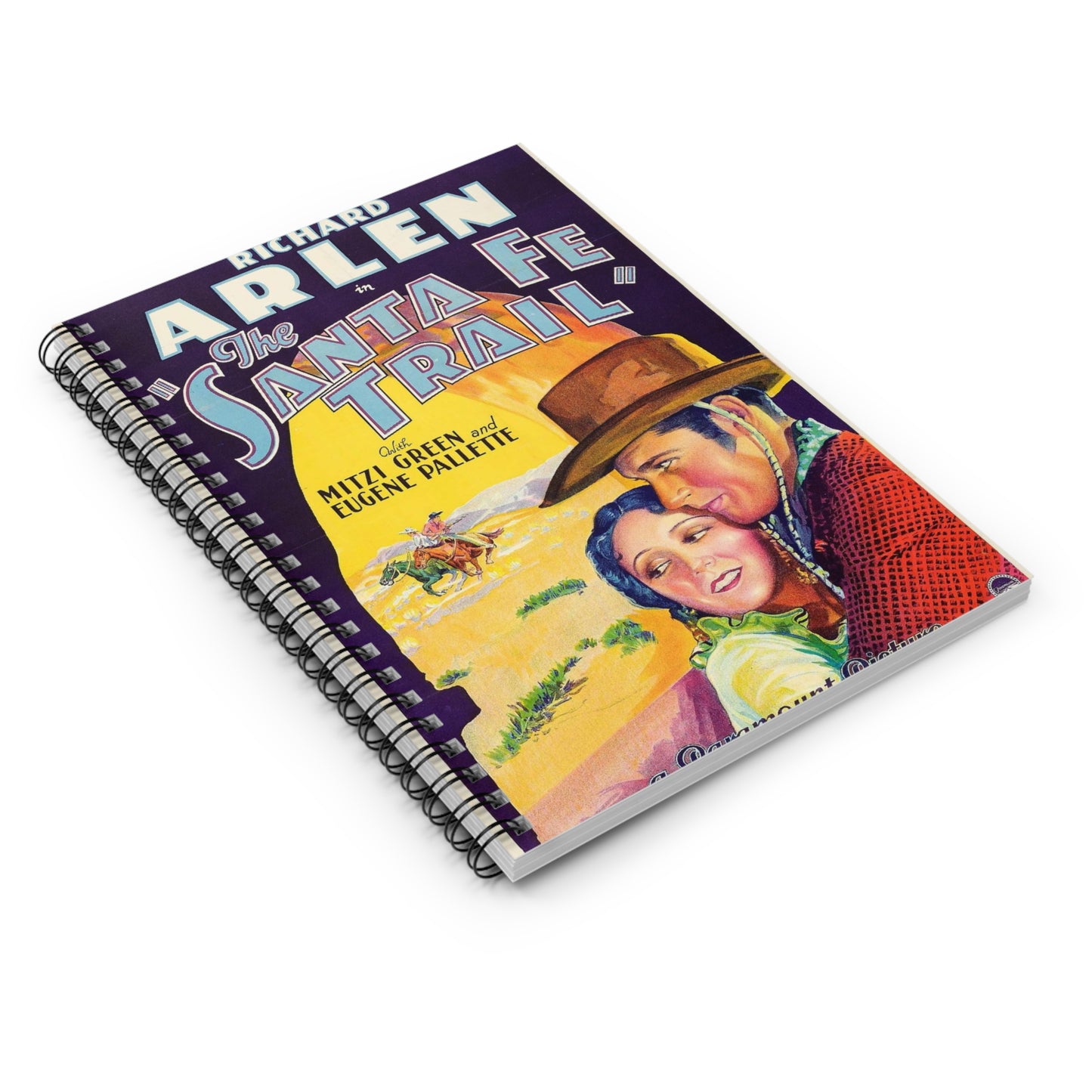 Santa Fe Trail poster, Art Deco Poster Spiral Bound Ruled Notebook with Printed Cover