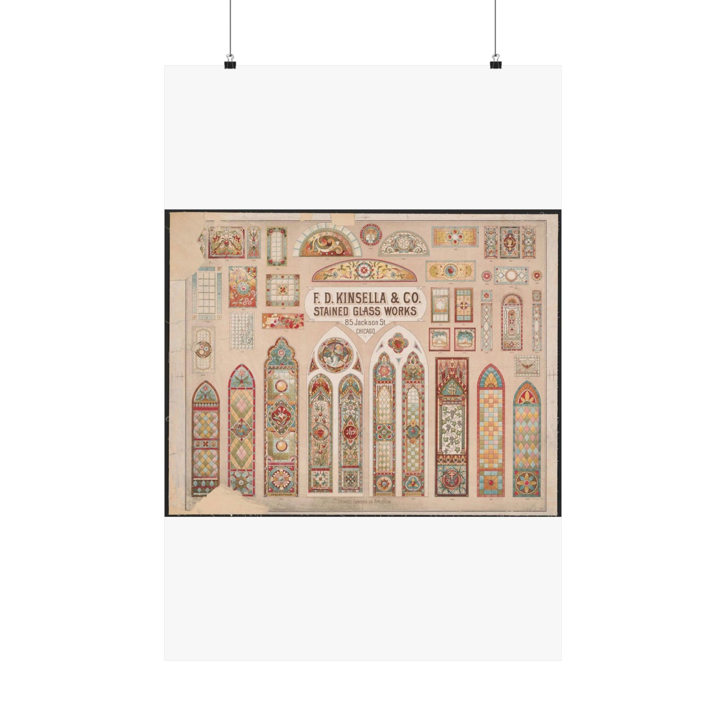 F.D. Kinsella & Co., stained glass works High Quality Matte Wall Art Poster for Home, Office, Classroom