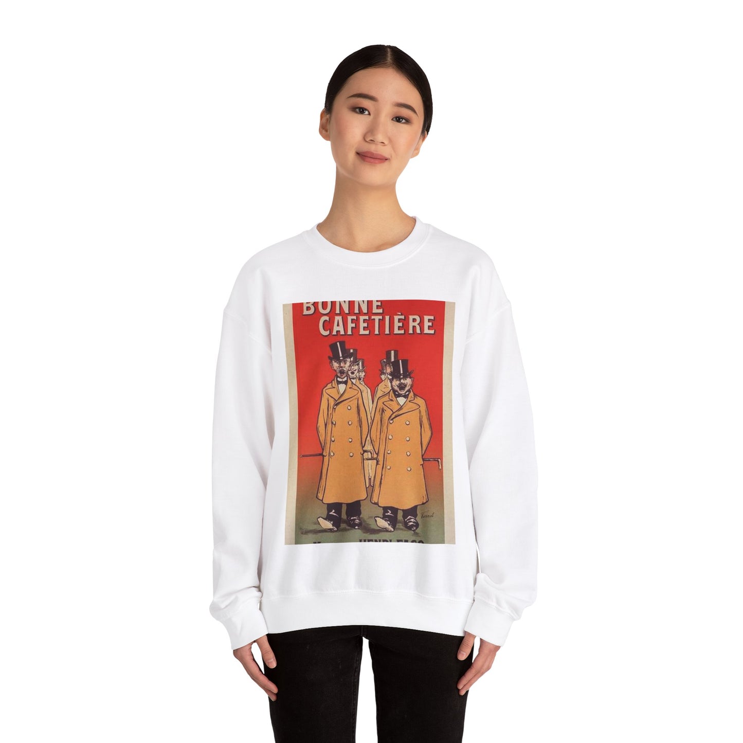 Affiche pour la "Chicorée Bonne Cafetière". White Heavy Blend Adult Crew Neck SweatShirt