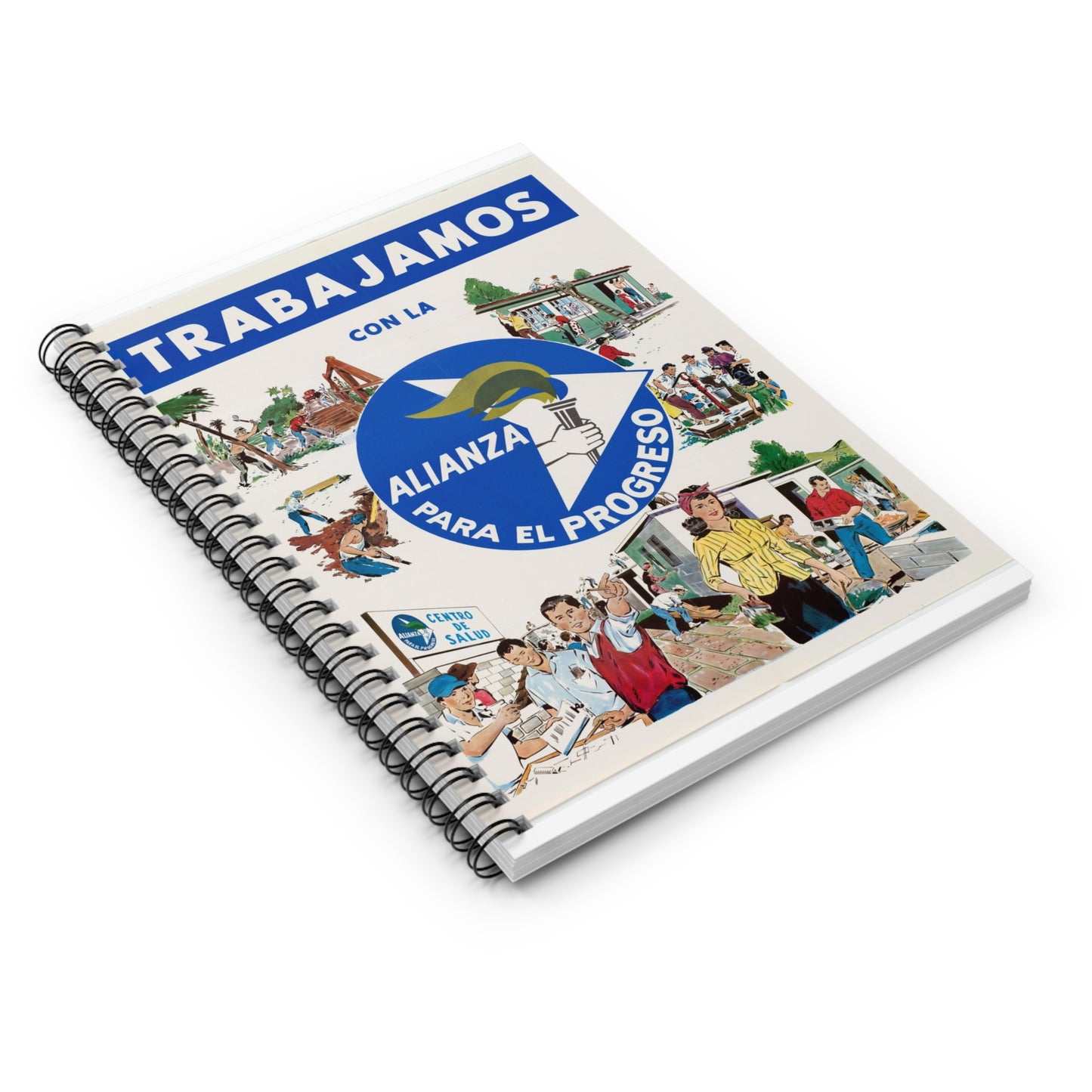Alliance Posters, Cold War American Propaganda poster Spiral Bound Ruled Notebook with Printed Cover