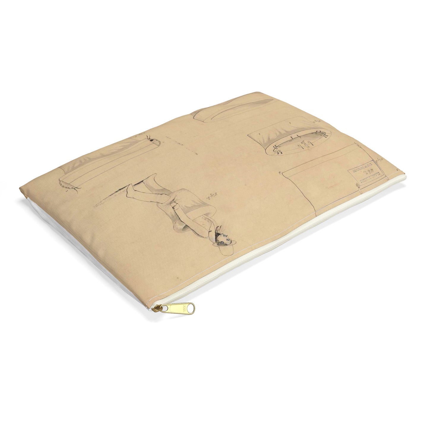 Patent drawing - Drawing of a Life Boat Public domain image Large Organizer Pouch with Black Zipper