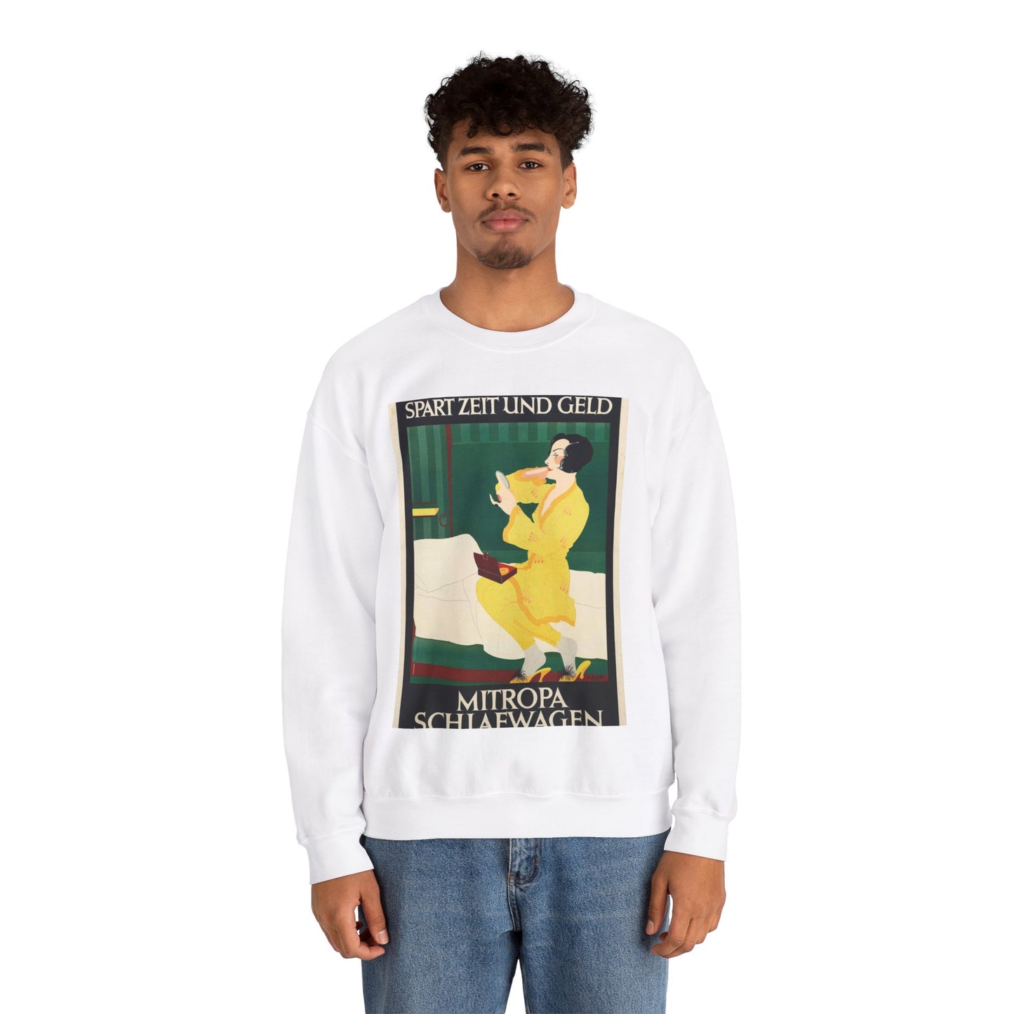Poster-Mitropa-Schlafwagen-Zabel-b White Heavy Blend Adult Crew Neck SweatShirt