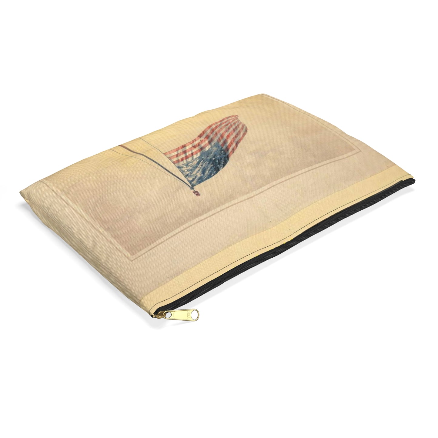 The flag that has waved one hundred years--A scene on the morning of the fourth day of July 1876 / Fabronius ; E.P. & L. Restein's oilchromo, Philadelphia. ; National Chromo Co. pub., Philadelphia. Large Organizer Pouch with Black Zipper