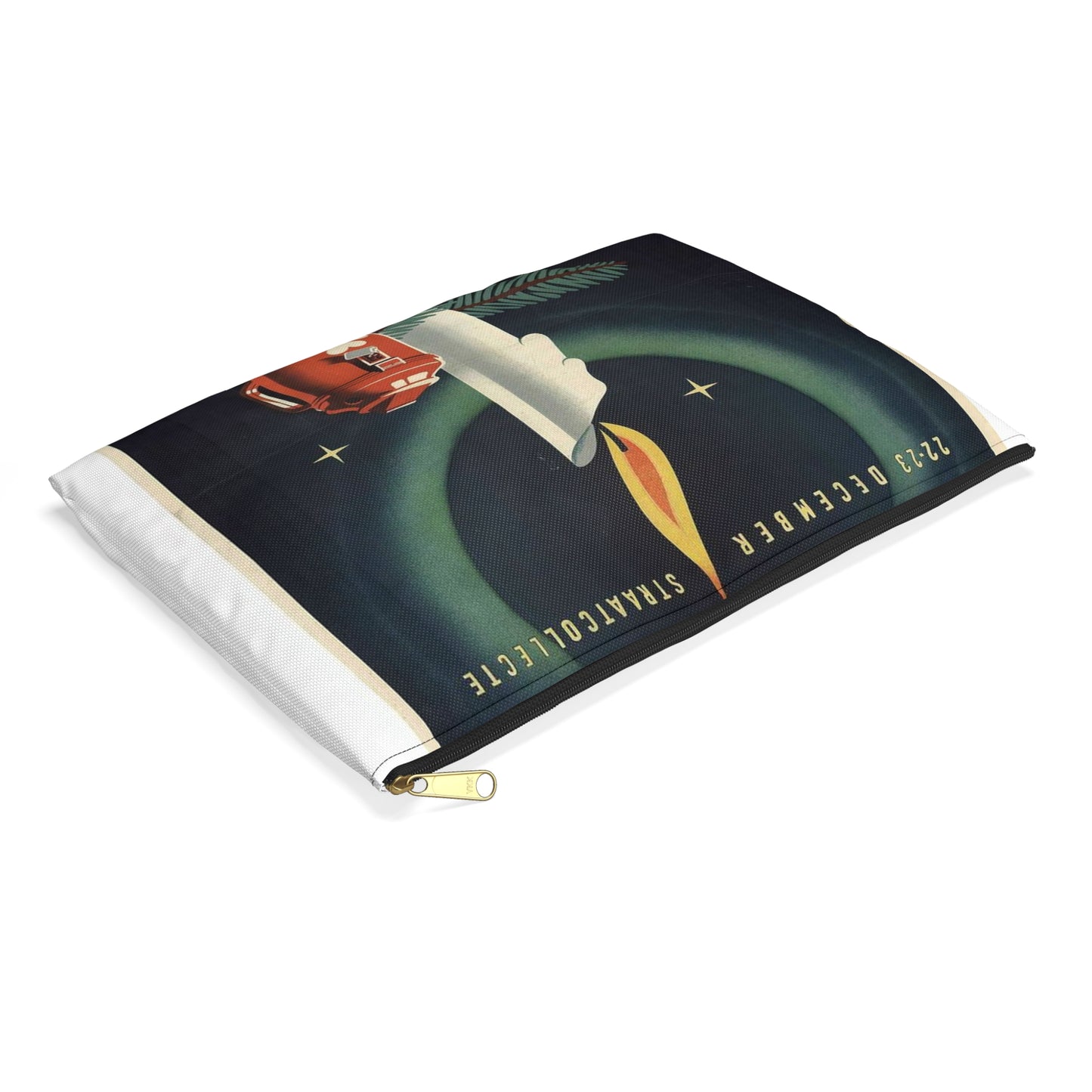 Poster Winterhulp Nederland collecte 22 en 23 december Large Organizer Pouch with Black Zipper