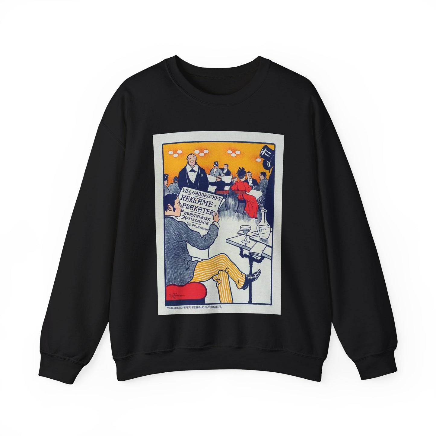 Affiche danoise pour les "Affiches artistiques Wilh. Söborg". Black Heavy Blend Adult Crew Neck SweatShirt