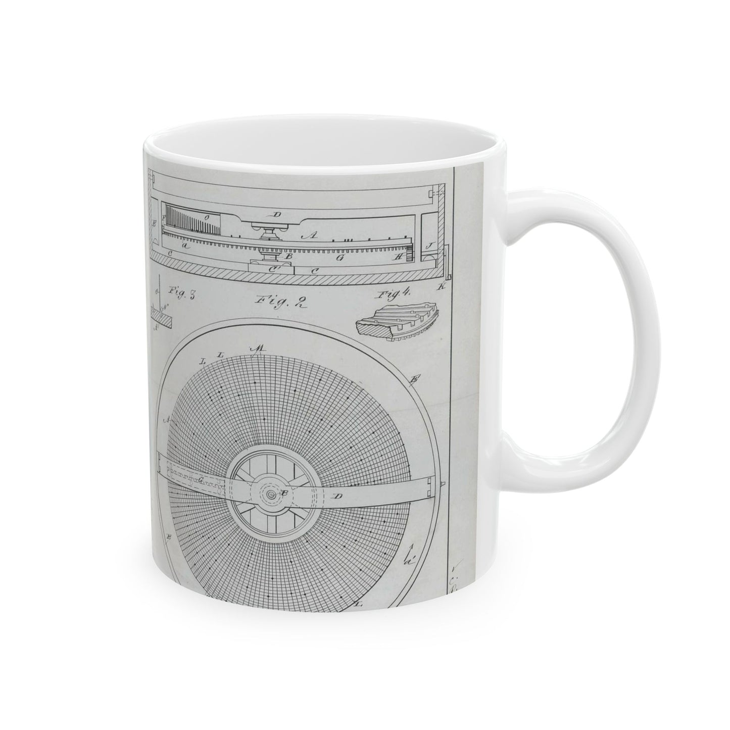 Patent Drawing of Engine - for M. Boom's Music Box Public domain image Beautiful Novelty Ceramic Coffee Mug 11oz