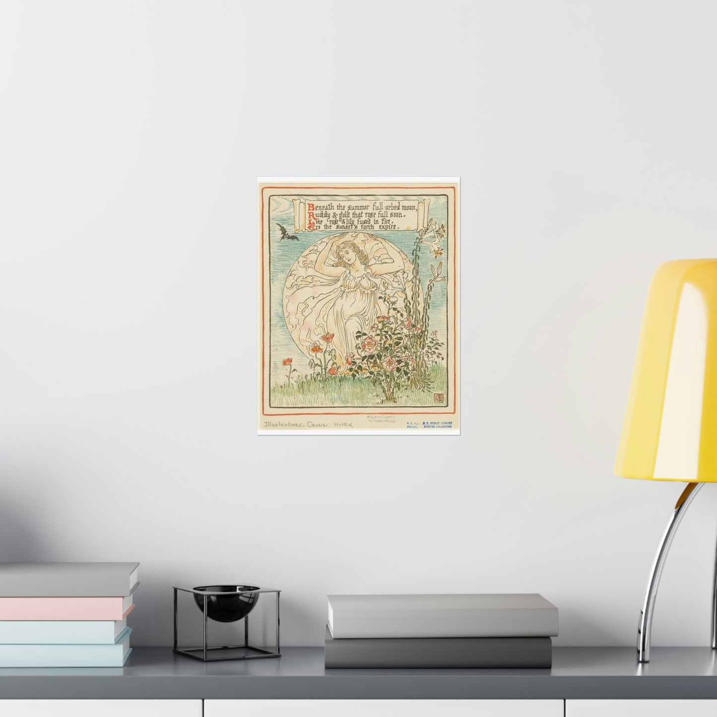Beneath the summer full-orbed moon, ruddy & gold that rose full soon." High Quality Matte Wall Art Poster for Home, Office, Classroom