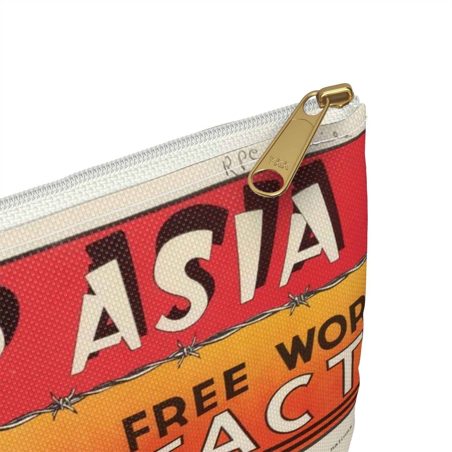 Red Star Over Asia PO-24-E, United States information service propaganda Large Organizer Pouch with Black Zipper