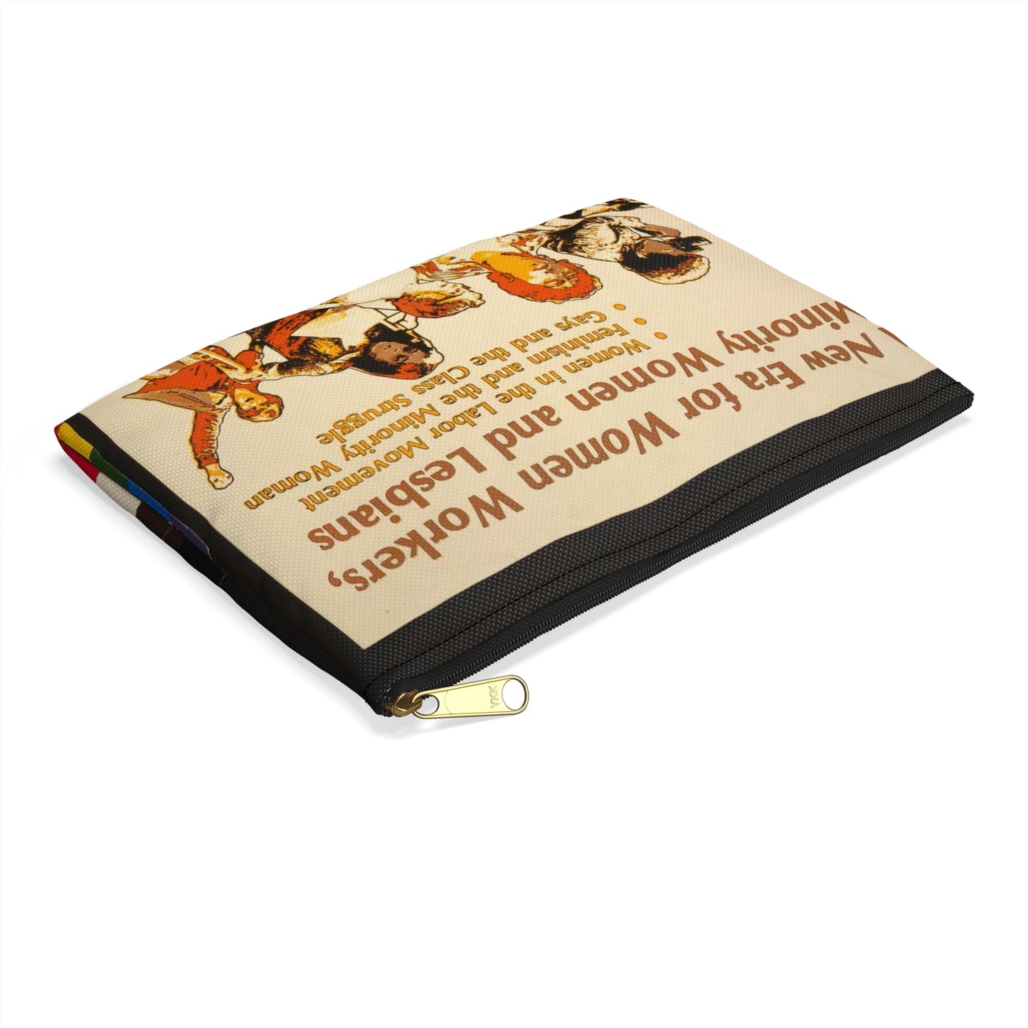A new era for women workers, minority women and lesbians Large Organizer Pouch with Black Zipper