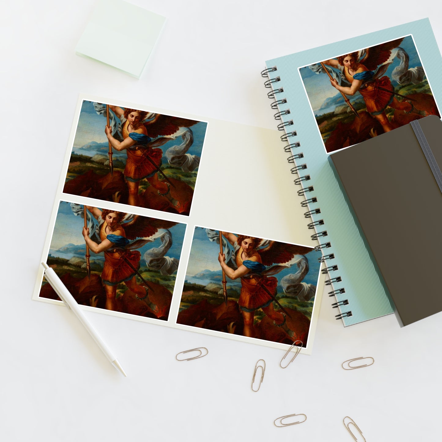 Hadziewicz, Rafał (1803-1886) - Saint Michael the Archangel Vanquishing Satan - MNK XII-A-24 - National Museum Kraków Laminated UV Protective Vinyl Stickers