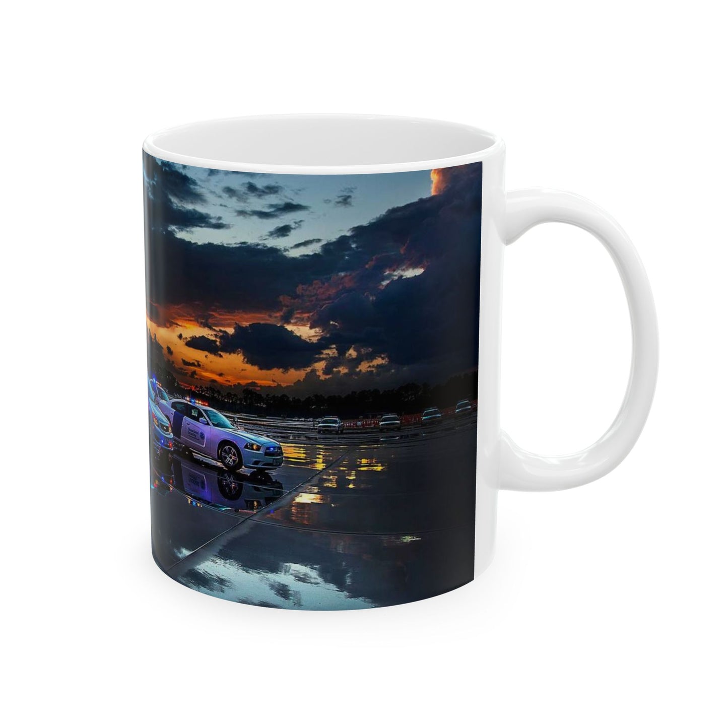 DHS Training Vehicles at Sunset in Glynco Georgia FLETC Beautiful Novelty Ceramic Coffee Mug 11oz