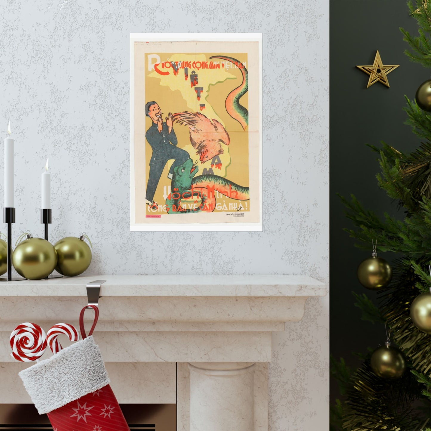 Viet Poster #2, Cold War American Propaganda poster High Quality Matte Wall Art Poster for Home, Office, Classroom