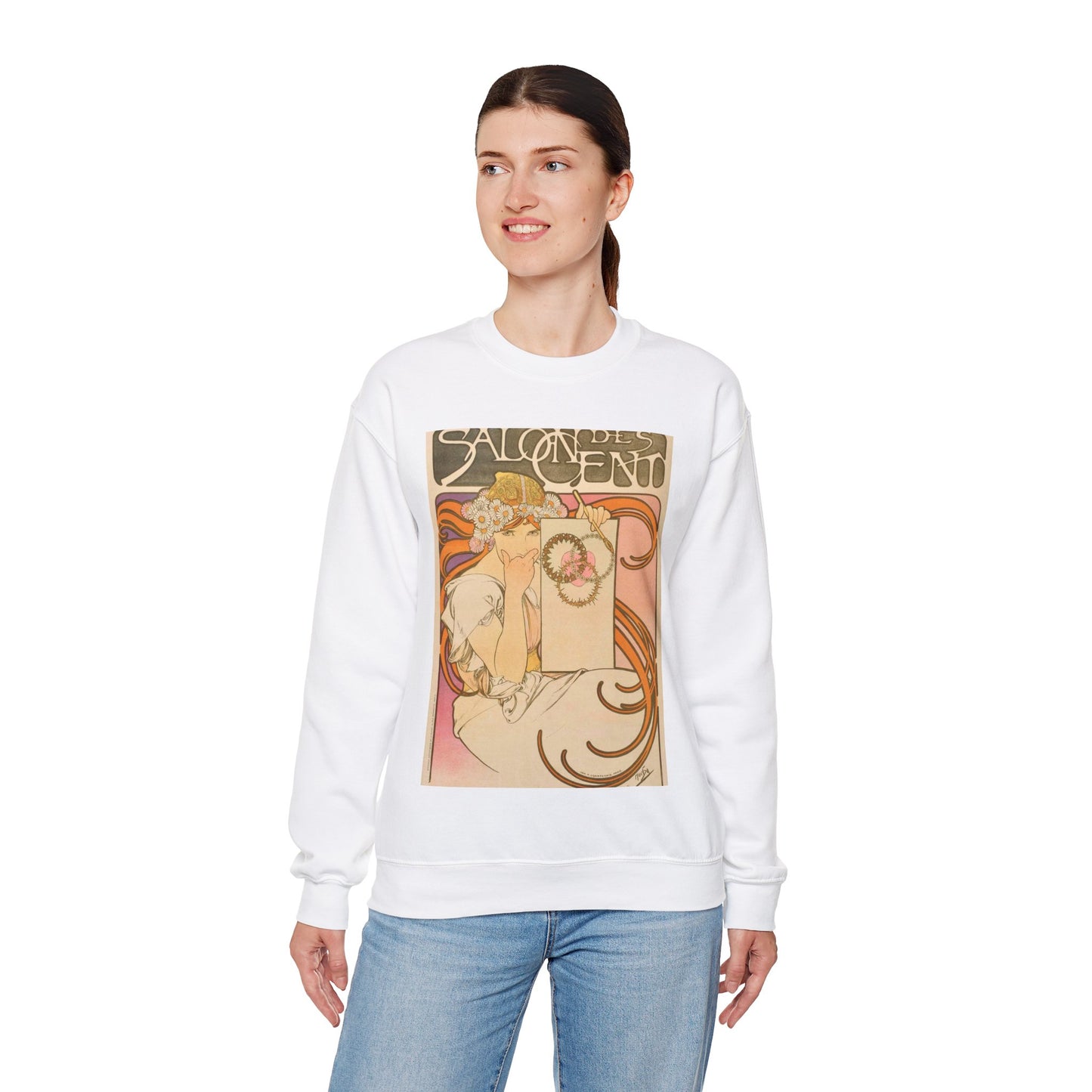 Salon des Cent (30) - June 1897 EAL White Heavy Blend Adult Crew Neck SweatShirt