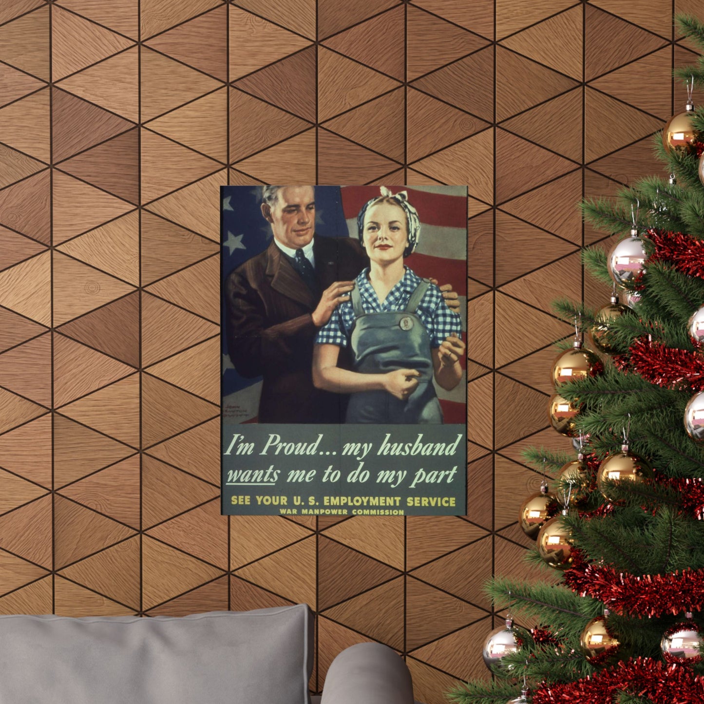 "I'm Proud...my husband wants me to do my part" - NARA - 513841 High Quality Matte Wall Art Poster for Home, Office, Classroom