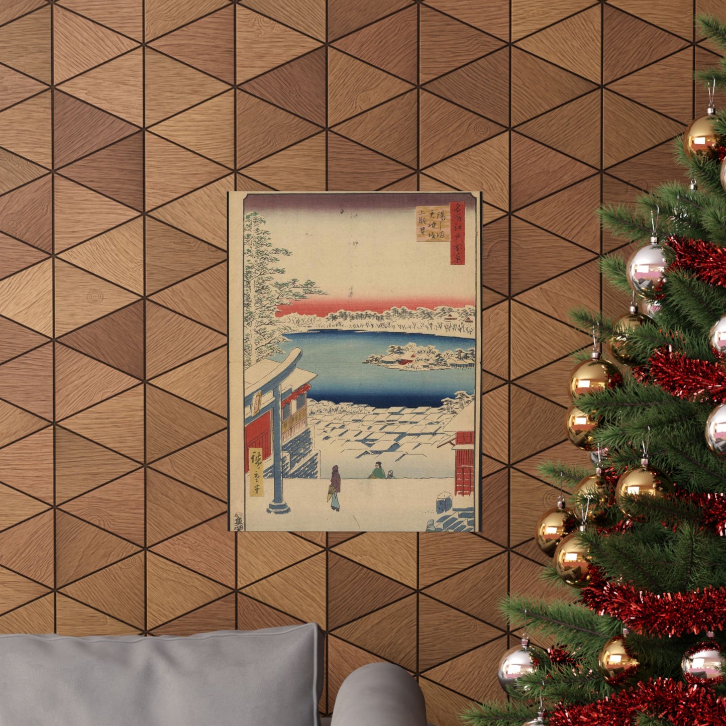 Gajō icchō, Ando Hiroshige - Public domain portrait drawing High Quality Matte Wall Art Poster for Home, Office, Classroom