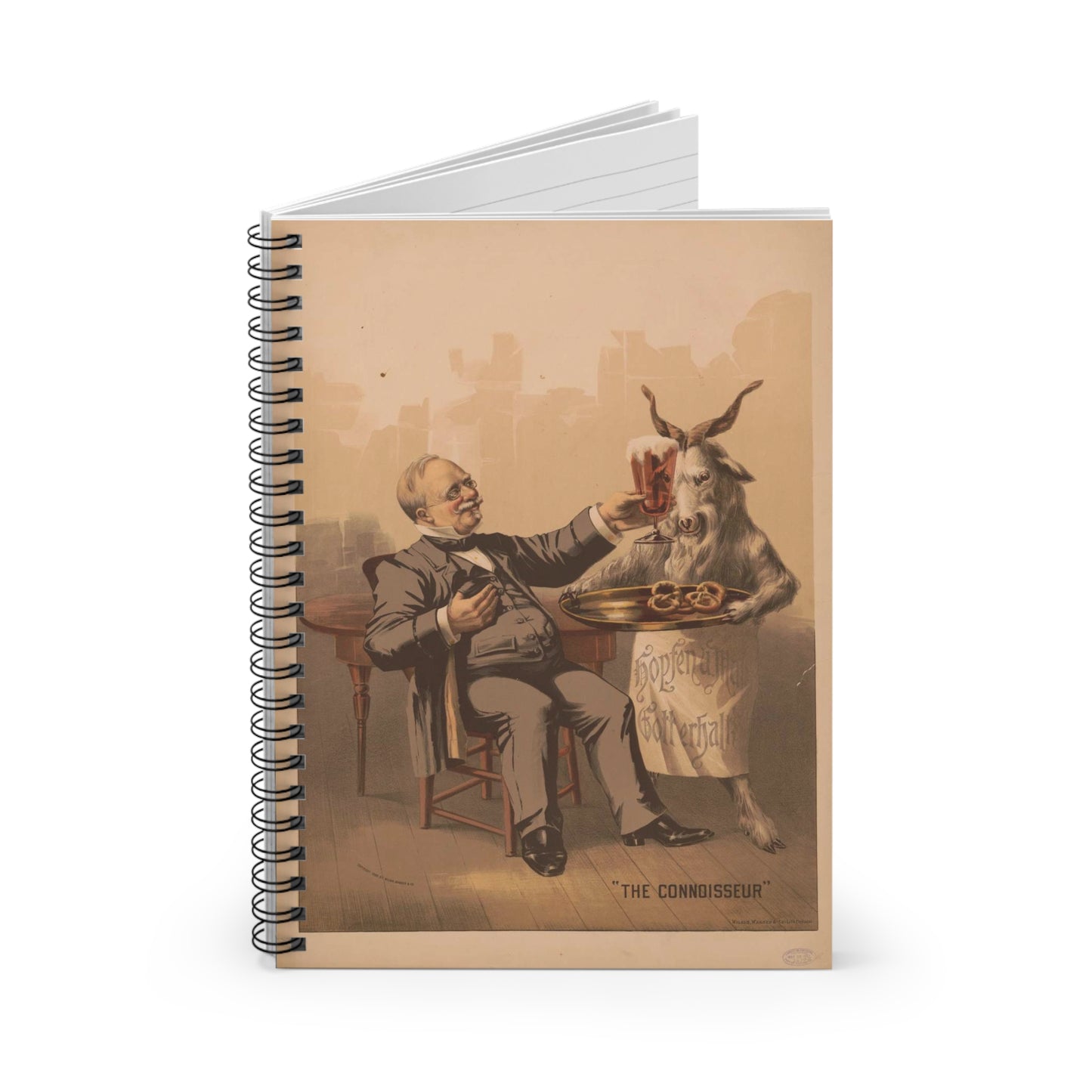 "The connoisseur" - Print, Library of Congress collection Spiral Bound Ruled Notebook with Printed Cover