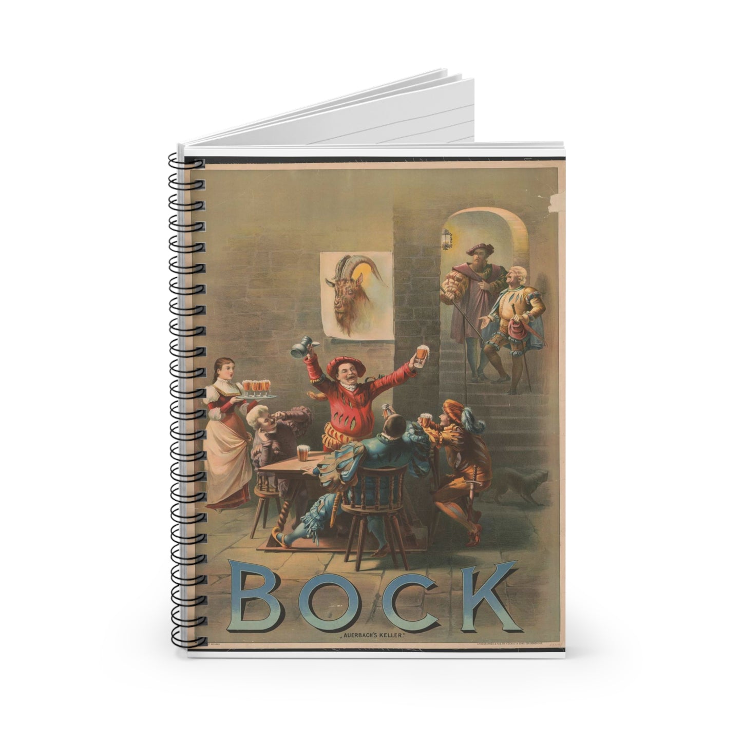 Bock, "Auerbach's keller" - Print, Library of Congress collection Spiral Bound Ruled Notebook with Printed Cover