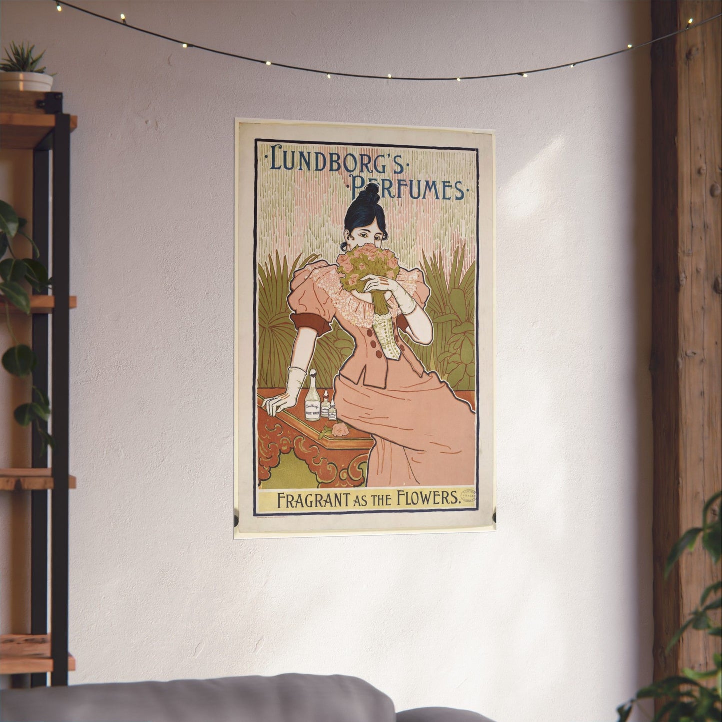 Lundborg's perfumes, Art Nouveau poster High Quality Matte Wall Art Poster for Home, Office, Classroom