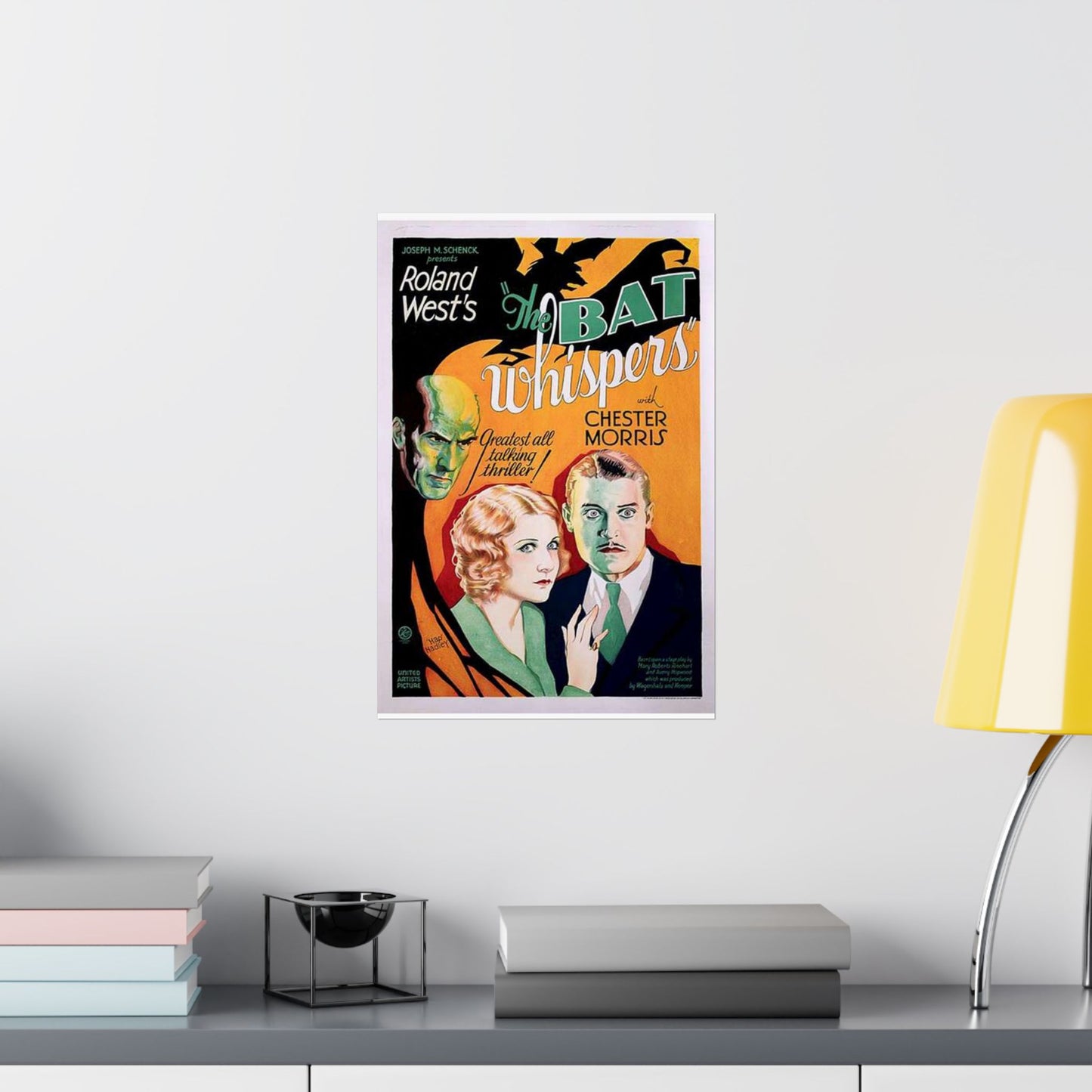 Batwhispers movie poster - Art Deco public domain image High Quality Matte Wall Art Poster for Home, Office, Classroom