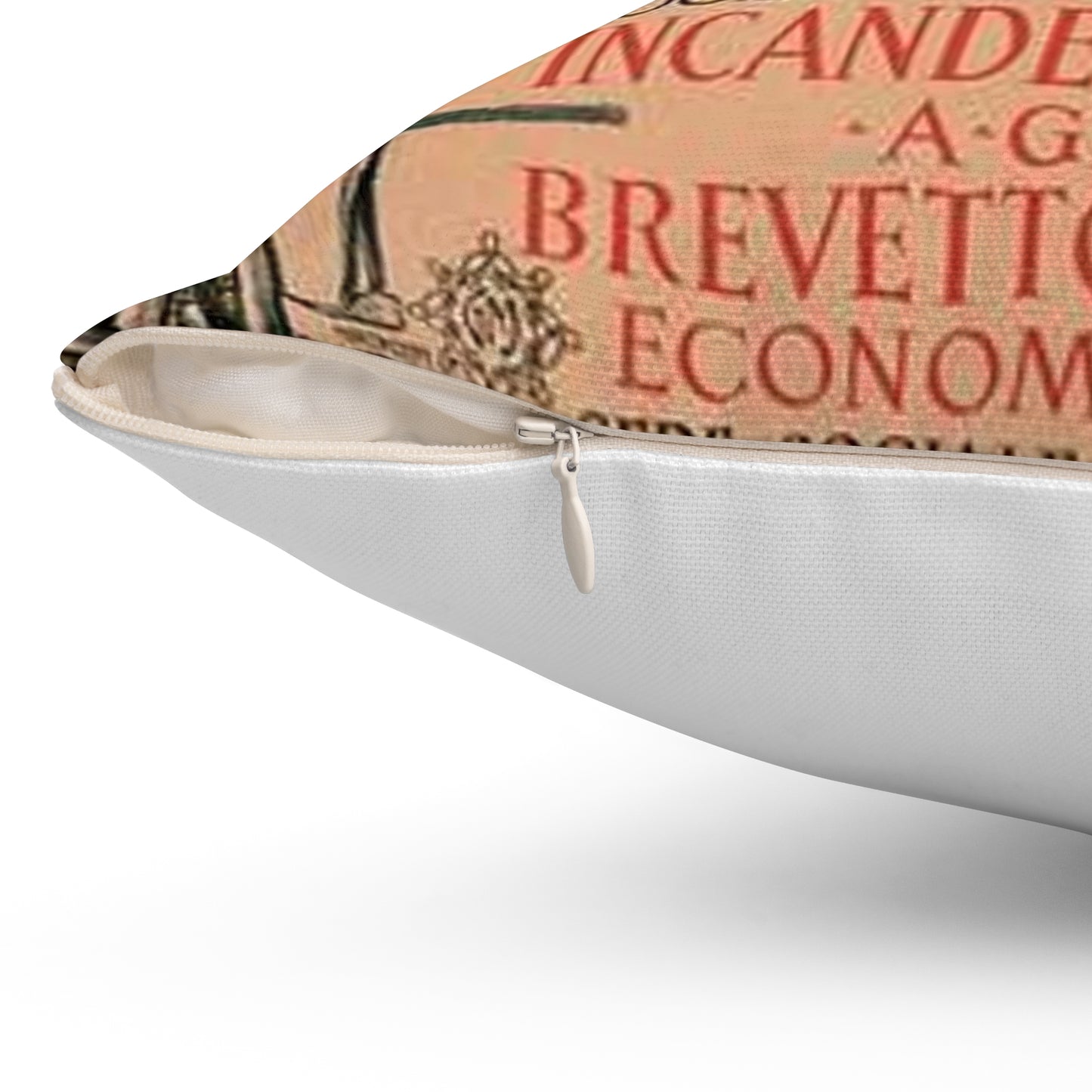 Affiche italienne pour l' "Incandescence par le Gaz, Système Auer" Decorative Accent Square Pillow