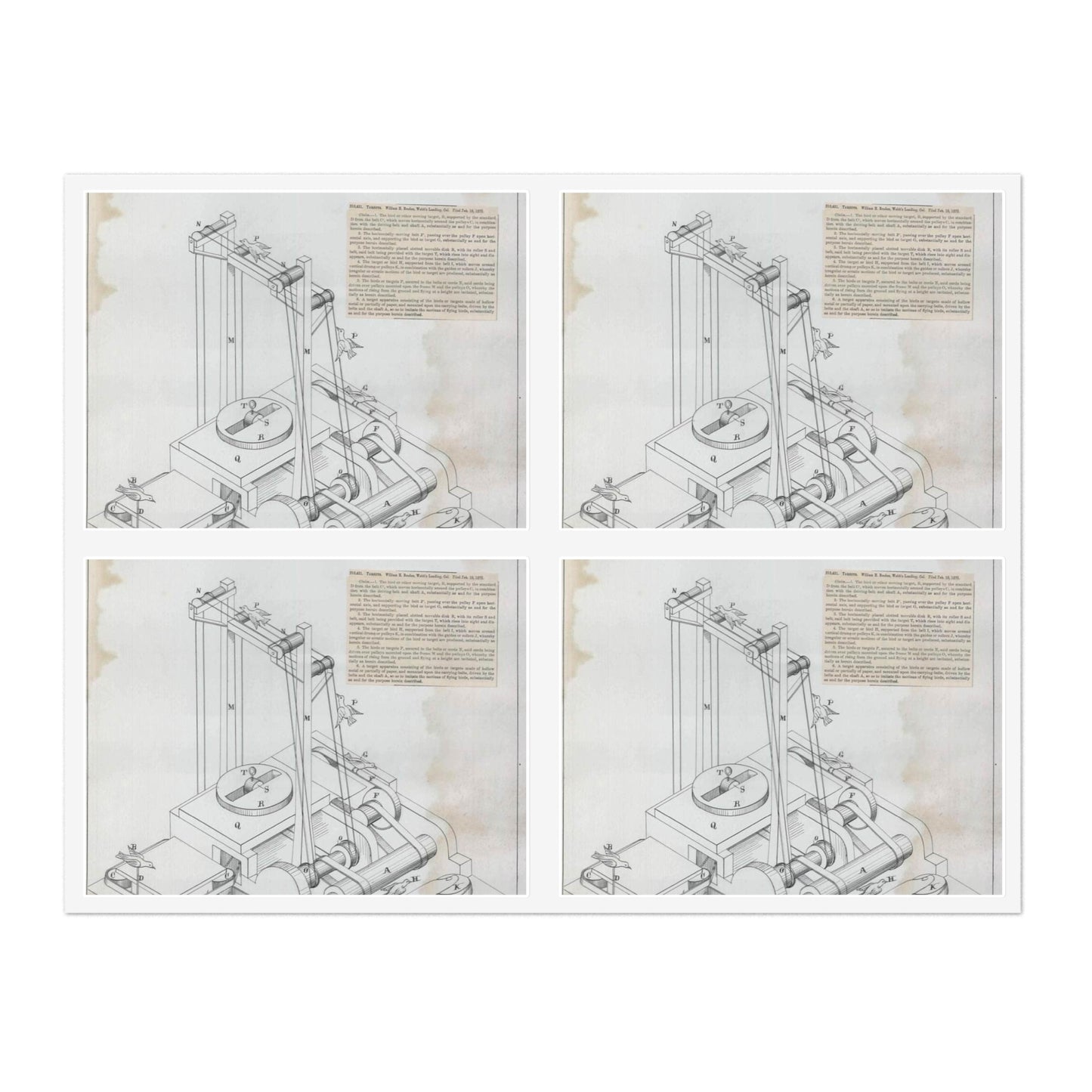 Patent drawing - for W. H. Broden's Target Public domain image Laminated UV Protective Vinyl Stickers