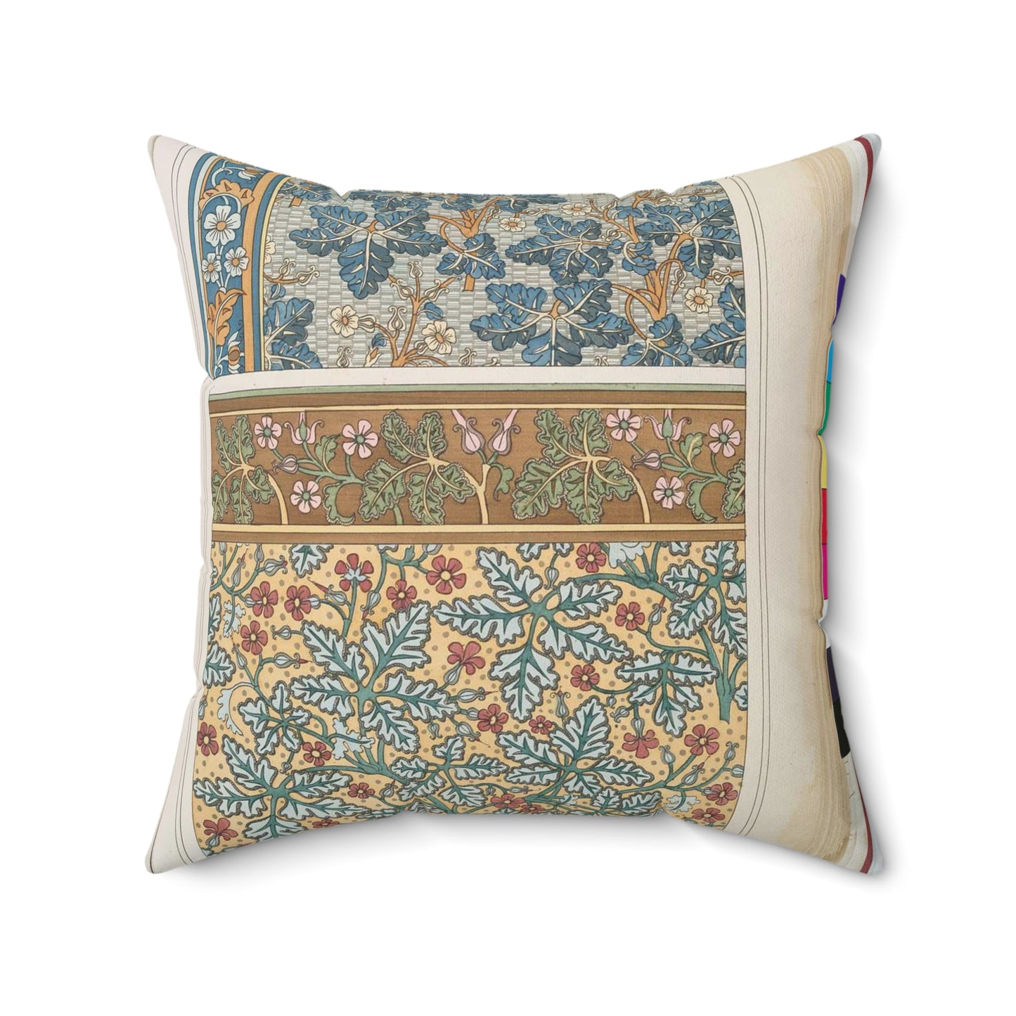 Eugene Grasset - Geranium sauvage, Art Nouveau Poster Decorative Accent Square Pillow
